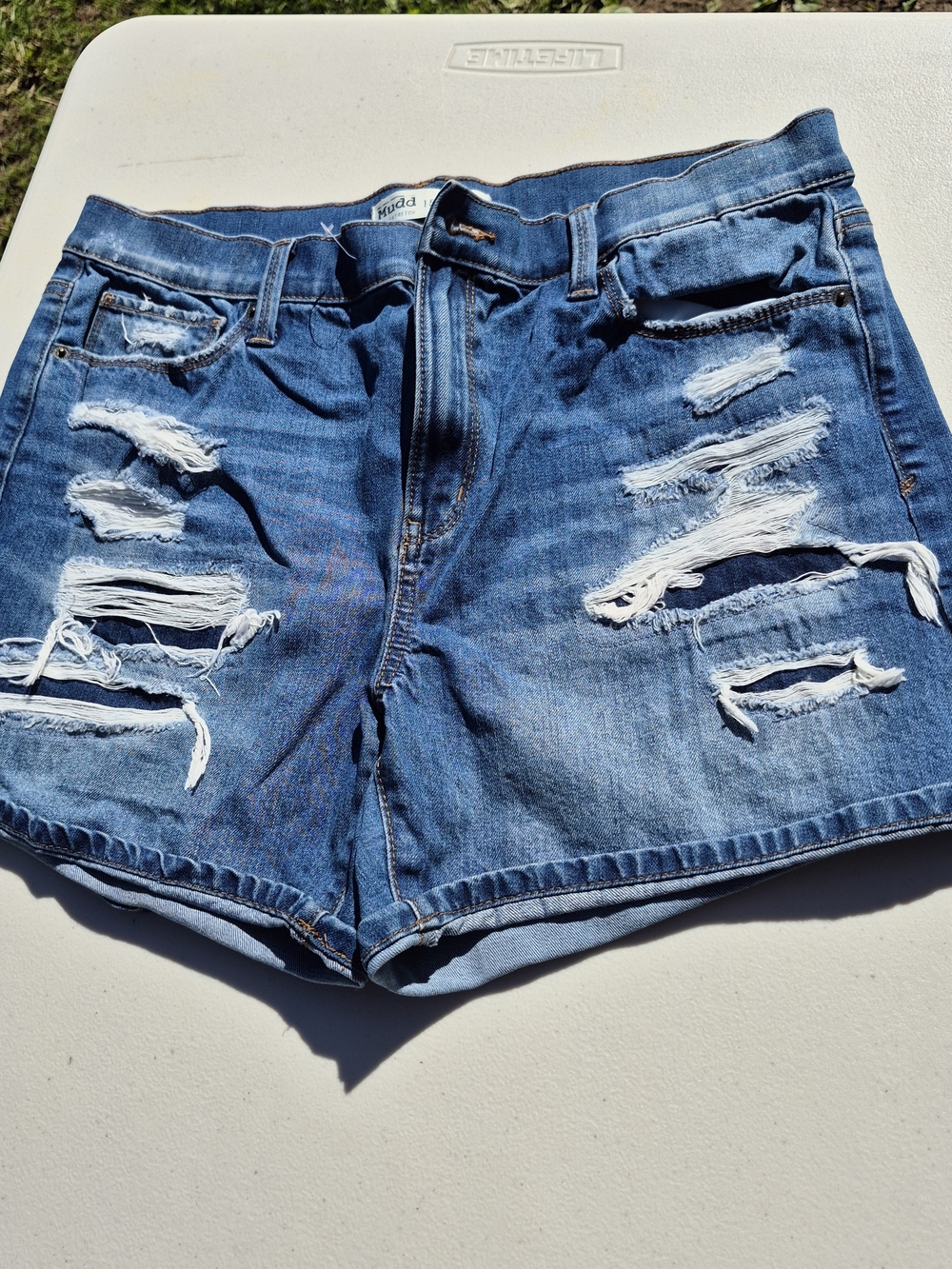 Distressed Blue Denim Women’s Shorts